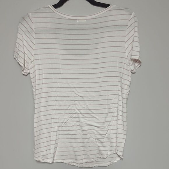 Garage White and Purple Striped Scoop Neck - Picture 4 of 6